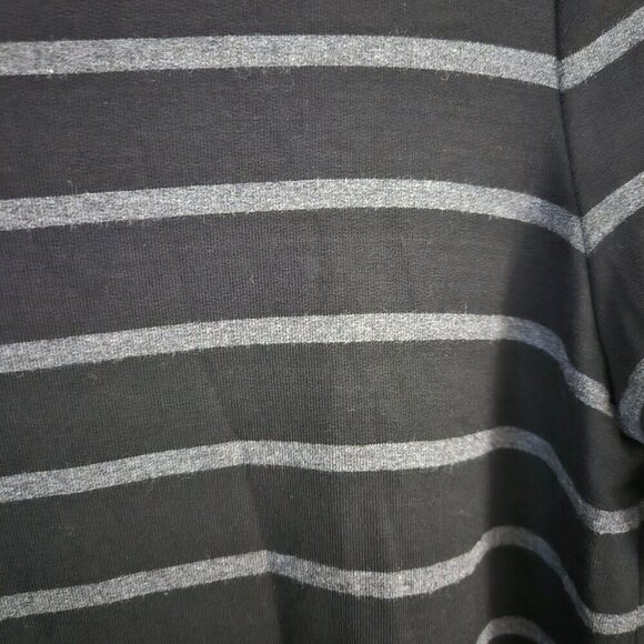Hilary Radley NWT Black Gray Striped Stretch Knit Sheath Dress Size M - Picture 6 of 9